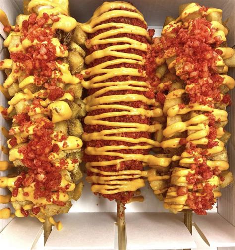 two hands corn dog Irvington