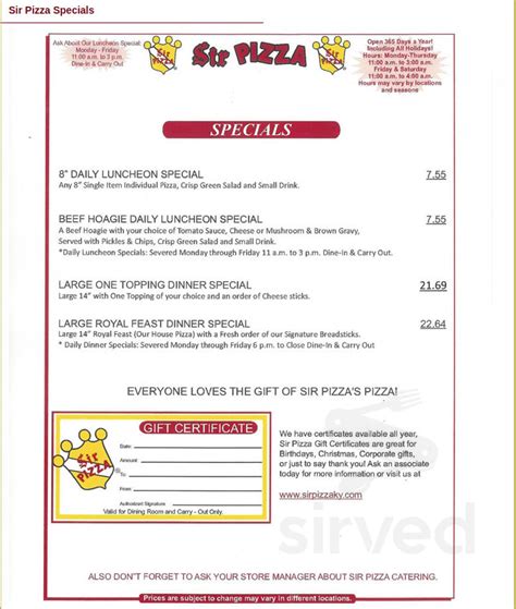 Sir Pizza of Kentucky